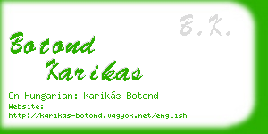 botond karikas business card